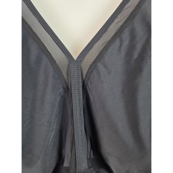 Nicole Miller Women's One Piece Swimsuit Plus Size 1X Black Sheer Swim - Picture 4 of 13